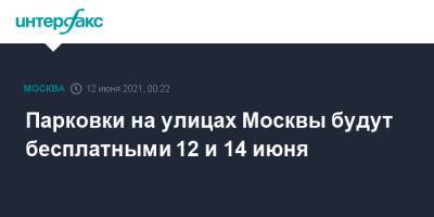 День России - Парковки на улицах Москвы будут бесплатными 12 и 14 июня - interfax.ru - Москва