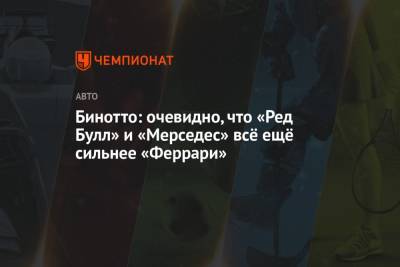 Маттиа Бинотто - Бинотто: очевидно, что «Ред Булл» и «Мерседес» всё ещё сильнее «Феррари» - championat.com - Баку