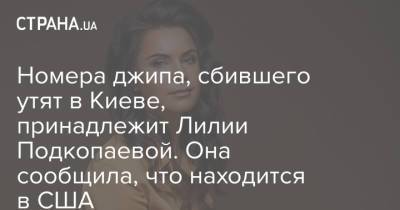Лилия Подкопаева - Номера джипа, сбившего утят в Киеве, принадлежит Лилии Подкопаевой. Она сообщила, что находится в США - strana.ua - Киев