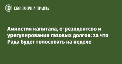Амнистия капитала, е-резидентсво и урегулирования газовых долгов: за что Рада будет голосовать на неделе - epravda.com.ua