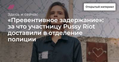 «Превентивное задержание»: за что участницу Pussy Riot доставили в отделение полиции - tvrain.ru - Москва - район Мещанский