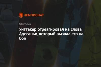 Роберт Уиттакер - Уиттакер отреагировал на слова Адесаньи, который вызвал его на бой - championat.com - Австралия - Новая Зеландия