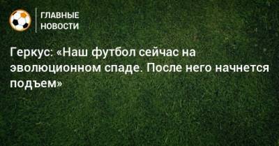Илья Геркус - Геркус: «Наш футбол сейчас на эволюционном спаде. После него начнется подъем» - bombardir.ru