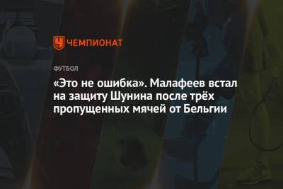 Антон Шунин - Вячеслав Малафеев - «Это не ошибка». Малафеев встал на защиту Шунина после трёх пропущенных мячей от Бельгии - championat.com