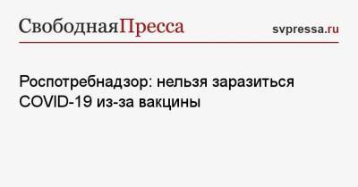 Роспотребнадзор: нельзя заразиться COVID-19 из-за вакцины - svpressa.ru
