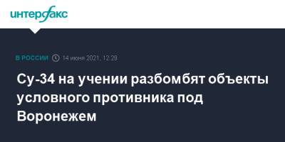 Су-34 на учении разбомбят объекты условного противника под Воронежем - interfax.ru - Москва - Ленинградская обл. - Воронеж - Воронежская обл. - Курская обл. - Тверская обл.