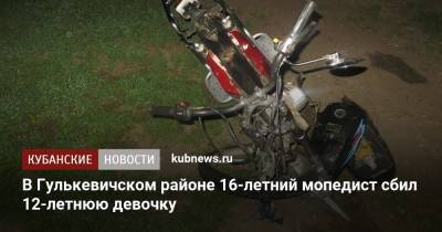 В Гулькевичском районе 16-летний мопедист сбил 12-летнюю девочку - kubnews.ru - Краснодарский край