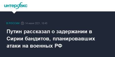 Владимир Путин - Путин рассказал о задержании в Сирии бандитов, планировавших атаки на военных РФ - interfax.ru - Москва - Сирия