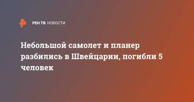 Небольшой самолет и планер разбились в Швейцарии, погибли 5 человек - ren.tv - Швейцария