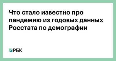 Что стало известно про пандемию из годовых данных Росстата по демографии - smartmoney.one