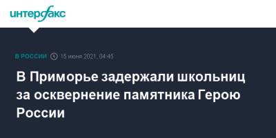 Олег Пешков - В Приморье задержали школьниц за осквернение памятника Герою России - interfax.ru - Москва - Сирия - Приморье край