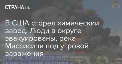 В США сгорел химический завод. Люди в округе эвакуированы, река Миссисипи под угрозой заражения - strana.ua - США - Киев - штат Миссисипи