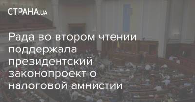 Рада во втором чтении поддержала президентский законопроект о налоговой амнистии - strana.ua