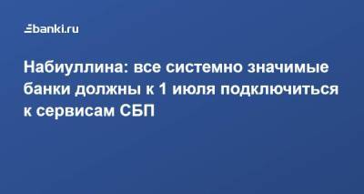 Владимир Путин - Эльвира Набиуллина - Набиуллина: все системно значимые банки должны к 1 июля подключиться к сервисам СБП - smartmoney.one