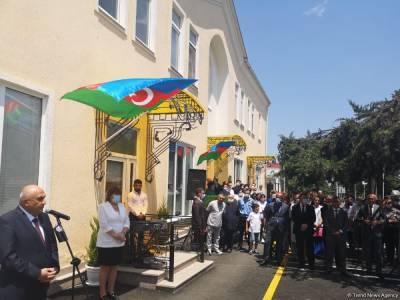 В городе Гусар состоялась торжественная церемония открытия инсталляции, посвященной аппарату Илизарова (ФОТО) - trend.az - Азербайджан