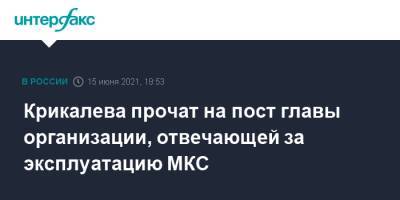 Дмитрий Рогозин - Сергей Крикалев - Крикалева прочат на пост главы организации, отвечающей за эксплуатацию МКС - interfax.ru - Москва - Санкт-Петербург