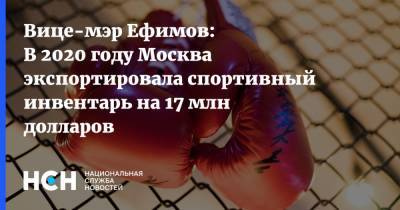 Владимир Ефимов - Вице-мэр Ефимов: В 2020 году Москва экспортировала спортивный инвентарь на 17 млн долларов - nsn.fm - Москва