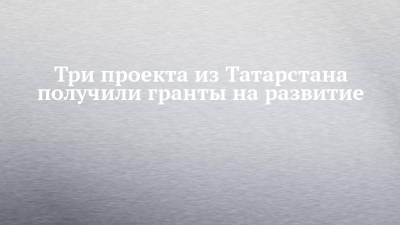 Три проекта из Татарстана получили гранты на развитие - chelny-izvest.ru - респ. Татарстан - Казань