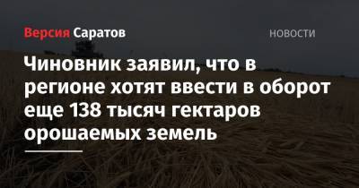 Александр Зайцев - Чиновник заявил, что в регионе хотят ввести в оборот еще 138 тысяч гектаров орошаемых земель - nversia.ru