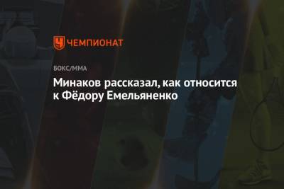 Федор Емельяненко - Виталий Минаков - Александр Лютиков - Минаков рассказал, как относится к Фёдору Емельяненко - championat.com