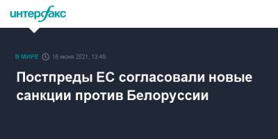 Постпреды ЕС согласовали новые санкции против Белоруссии - interfax.ru - Москва - Белоруссия