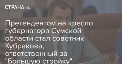 Дмитрий Живицкий - Претендентом на кресло губернатора Сумской области стал советник Кубракова, ответственный за "Большую стройку" - strana.ua - Сумская обл. - Кировоградская обл.