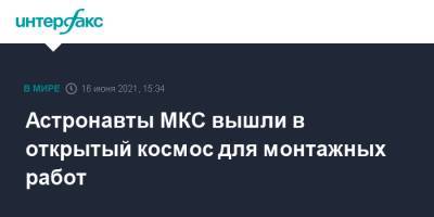 Астронавты МКС вышли в открытый космос для монтажных работ - interfax.ru - Москва