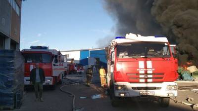 Пожарные ликвидировали возгорание в ангаре с пластиковой тарой в Петербурге - iz.ru - Санкт-Петербург - р-н Приморский