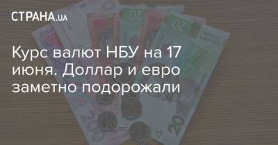 Курс валют НБУ на 17 июня. Доллар и евро заметно подорожали - strana.ua