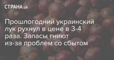 Прошлогодний украинский лук рухнул в цене в 3-4 раза. Запасы гниют из-за проблем со сбытом - strana.ua