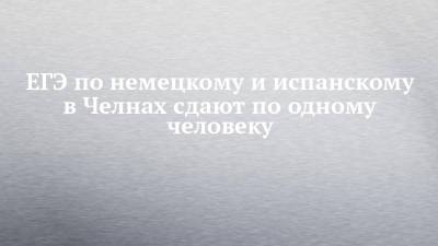 ЕГЭ по немецкому и испанскому в Челнах сдают по одному человеку - chelny-izvest.ru