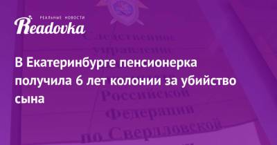 В Екатеринбурге пенсионерка получила 6 лет колонии за убийство сына - readovka.news - Екатеринбург