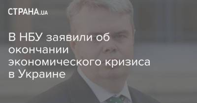 Дмитрий Сологуб - В НБУ заявили об окончании экономического кризиса в Украине - strana.ua