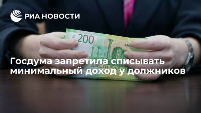 Госдума приняла закон о защите минимального дохода граждан от списания за долги - ria.ru - Москва - Россия