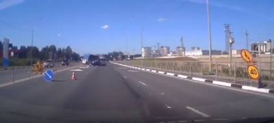 Появилось видео аварии на выезде из Петрозаводска (ВИДЕО) - stolicaonego.ru - Петрозаводск - республика Карелия