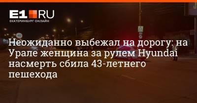 Неожиданно выбежал на дорогу: на Урале женщина за рулем Hyundai насмерть сбила 43-летнего пешехода - e1.ru - Екатеринбург