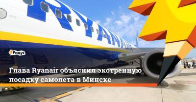 Майкл Олири - Глава Ryanair объяснил экстренную посадку самолета вМинске - ridus.ru - Англия - Вильнюс - Минск