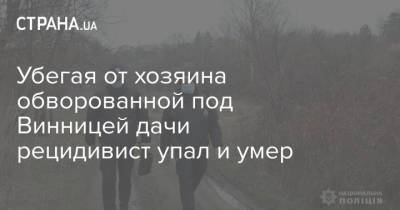 Убегая от хозяина обворованной под Винницей дачи рецидивист упал и умер - strana.ua - Винницкая обл.