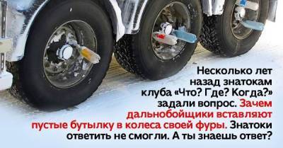 Мудрый дальнобойщик показал, зачем ему бутылки в колесах фуры - skuke.net - Новосибирск