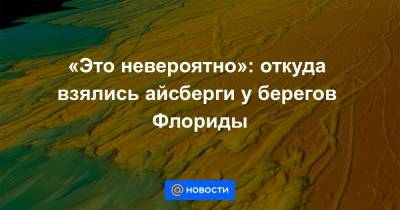 «Это невероятно»: откуда взялись айсберги у берегов Флориды - news.mail.ru - шт.Флорида