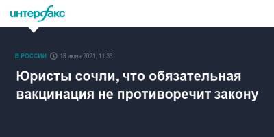 Юристы сочли, что обязательная вакцинация не противоречит закону - interfax.ru - Москва - Россия - Московская обл.