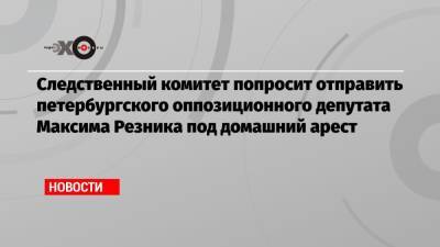 Максим Резник - Следственный комитет попросит отправить петербургского оппозиционного депутата Максима Резника под домашний арест - echo.msk.ru - Санкт-Петербург