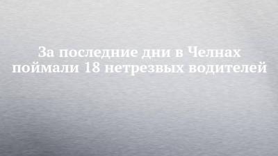 За последние дни в Челнах поймали 18 нетрезвых водителей - chelny-izvest.ru - Набережные Челны