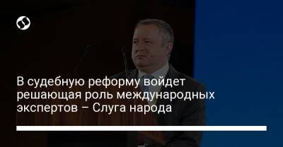 Андрей Костин - В судебную реформу войдет решающая роль международных экспертов – Слуга народа - liga.net