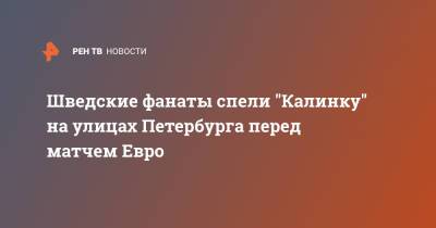 Шведские фанаты спели "Калинку" на улицах Петербурга перед матчем Евро - ren.tv - Москва - Санкт-Петербург - Швеция - Словакия