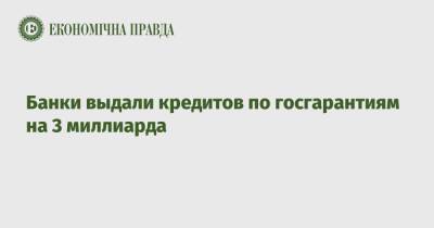Банки выдали кредитов по госгарантиям на 3 миллиарда - epravda.com.ua