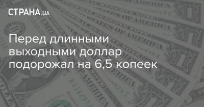 Перед длинными выходными доллар подорожал на 6,5 копеек - strana.ua