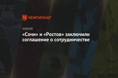«Сочи» и «Ростов» заключили соглашение о сотрудничестве - championat.com - Сочи - Ростов-На-Дону