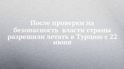 Татьяна Голикова - После проверки на безопасность власти страны разрешили летать в Турцию с 22 июня - chelny-izvest.ru - Турция