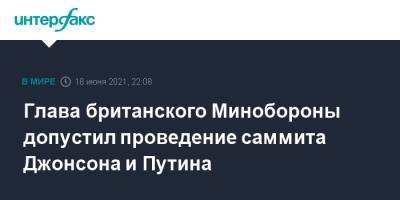 Владимир Путин - Борис Джонсон - Бен Уоллес - Глава британского Минобороны допустил проведение саммита Джонсона и Путина - interfax.ru - Москва - Англия - Лондон - Великобритания